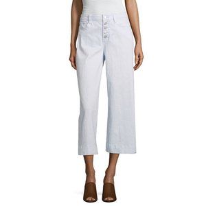a.n.a Blue Button Fly Wide Leg Crop Pants 16 NEW